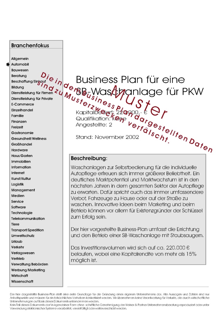 business plan beispiel einzelhandel